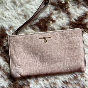 Michael Kors Light pink nude wristlet clutch purse
